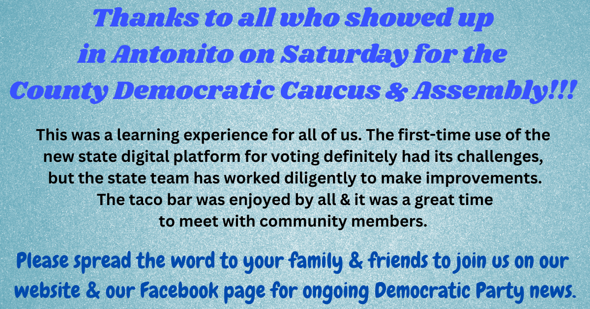 Thanks for coming to caucus
